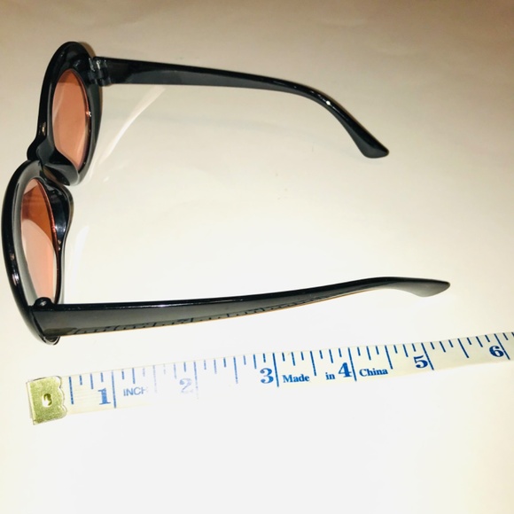 Vintage 90s Y2K Thick Oval Sunglasses Black Red Tinted Lens Retro Cyber Y2K Goth main image 8